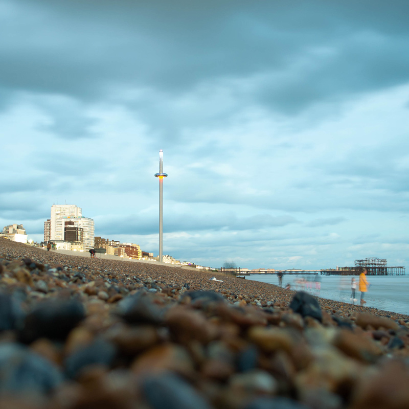 View of the Brighton i360 and West Pier which are must see attractions on a stag do